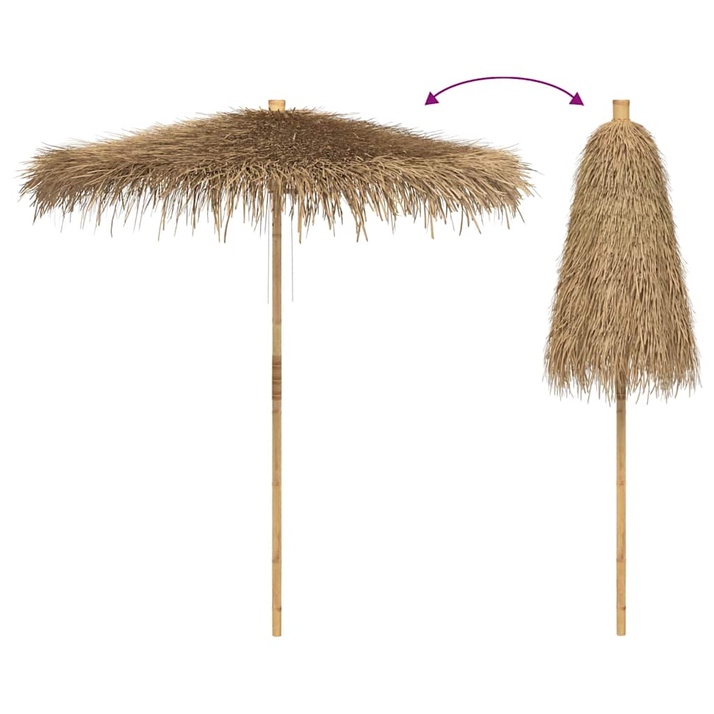Ombrello Tiki con Baldacchino a Foglia di Banana 240 cm Bambù 4108224