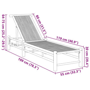 vidaXL Lettino Prendisole 55x199x30 cm in Bambù