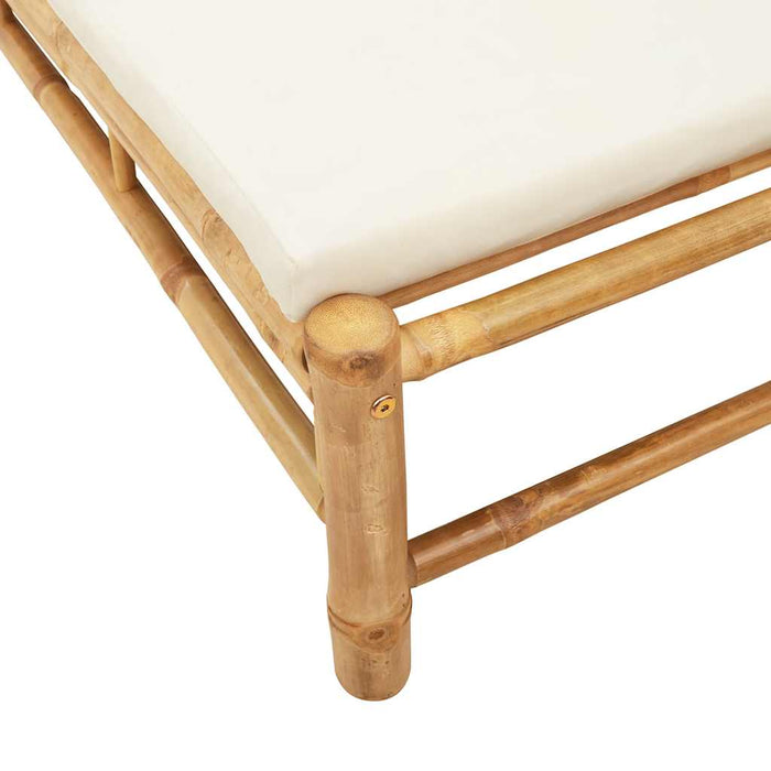 vidaXL Lettino Prendisole con Cuscini 55x199x30 cm in Bambù