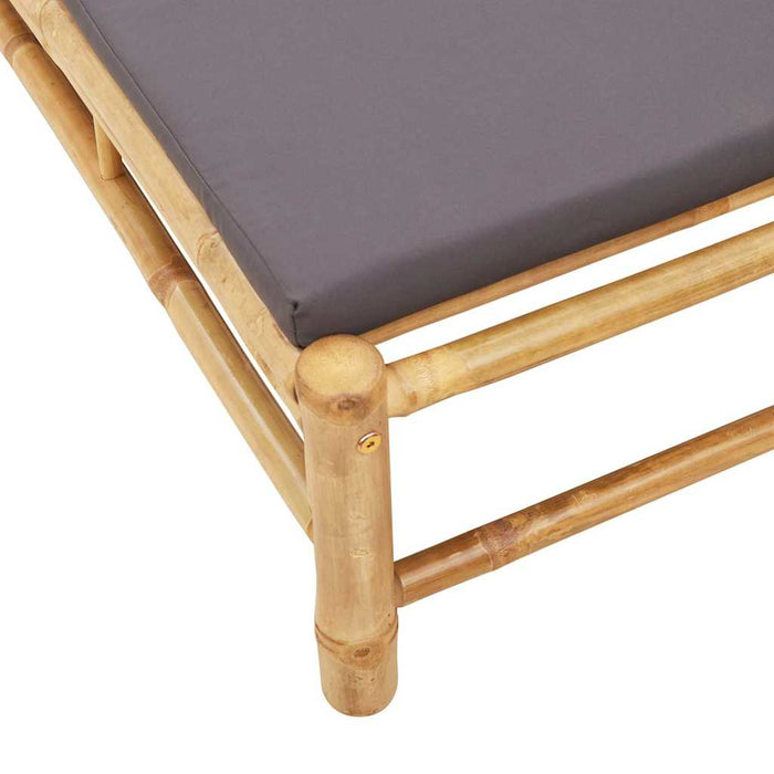 vidaXL Lettino Prendisole con Cuscini 55x199x30 cm in Bambù