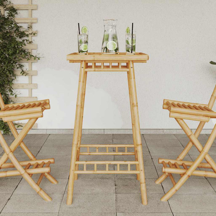 Tavolo da Bar da Esterno Quadrato 55x55x100 cm in Bambù 4108229