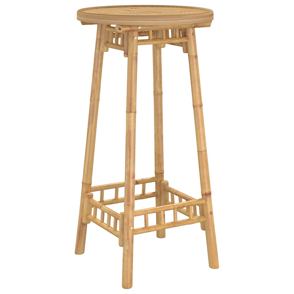 Tavolo da Bar da Esterno Rotondo Ø55x100 cm in Bambù 4108230