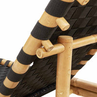 vidaXL Lettino Prendisole con Fettuccia Intrecciata Nera 55x200x30 cm