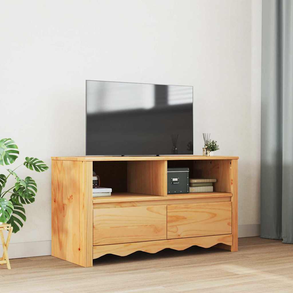Mobile TV-Credenza TV-Console TV Drammen Rovere 99 x 43 x 55 cm Legno massello di pino