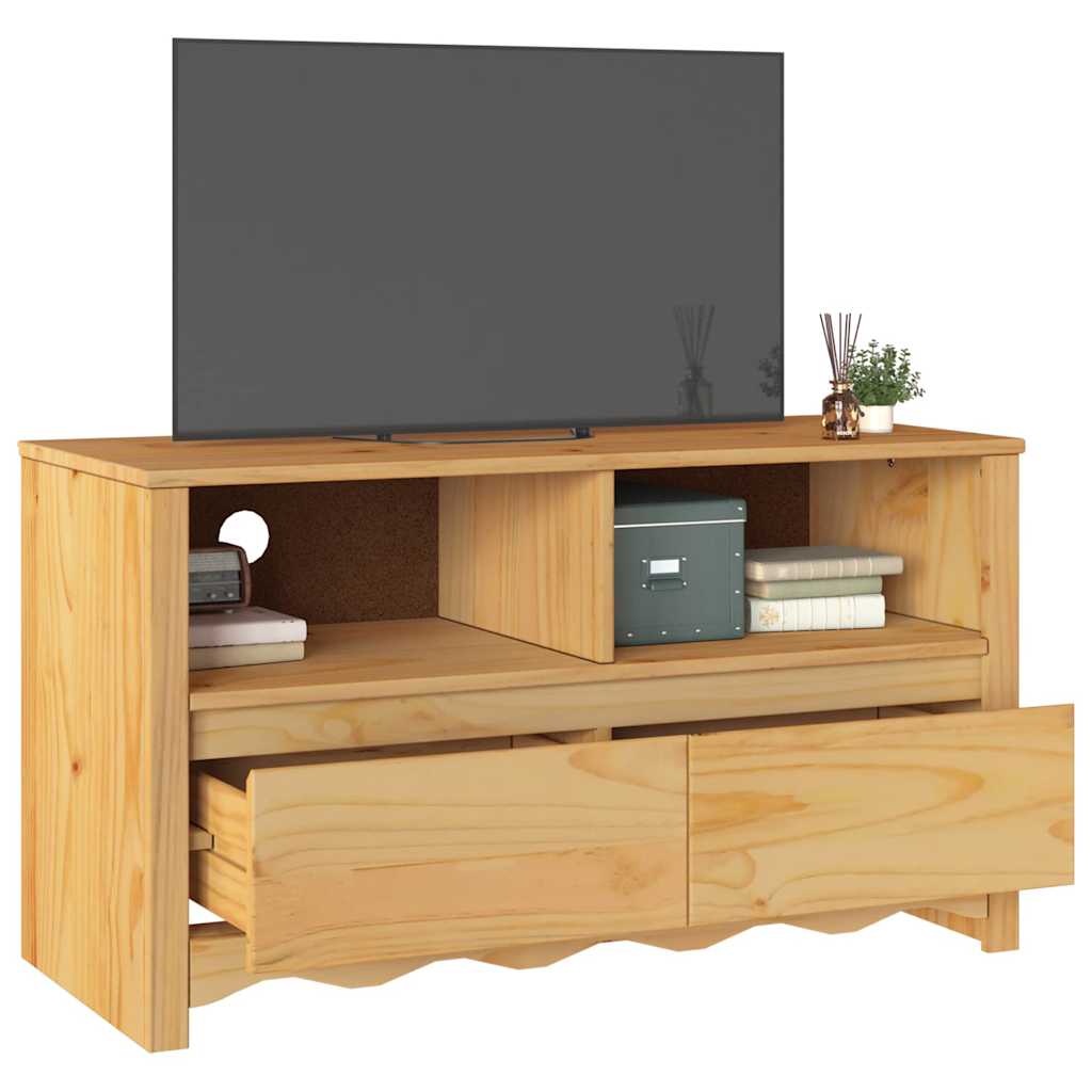 Mobile TV-Credenza TV-Console TV Drammen Rovere 99 x 43 x 55 cm Legno massello di pino