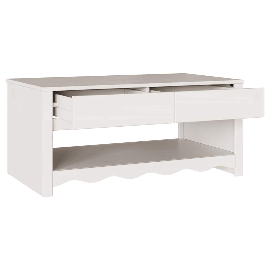 Tavolino da salotto con cassetto Drammen Bianco 99 x 55 x 45 cm 42003045