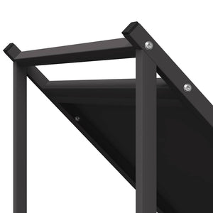 Rastrelliera per Legna da Ardere-Portalegna Nera 70x43x34,5 cm