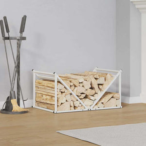 vidaXL Rastrelliera per Legna da Ardere Bianca 70x43x34,5 cm