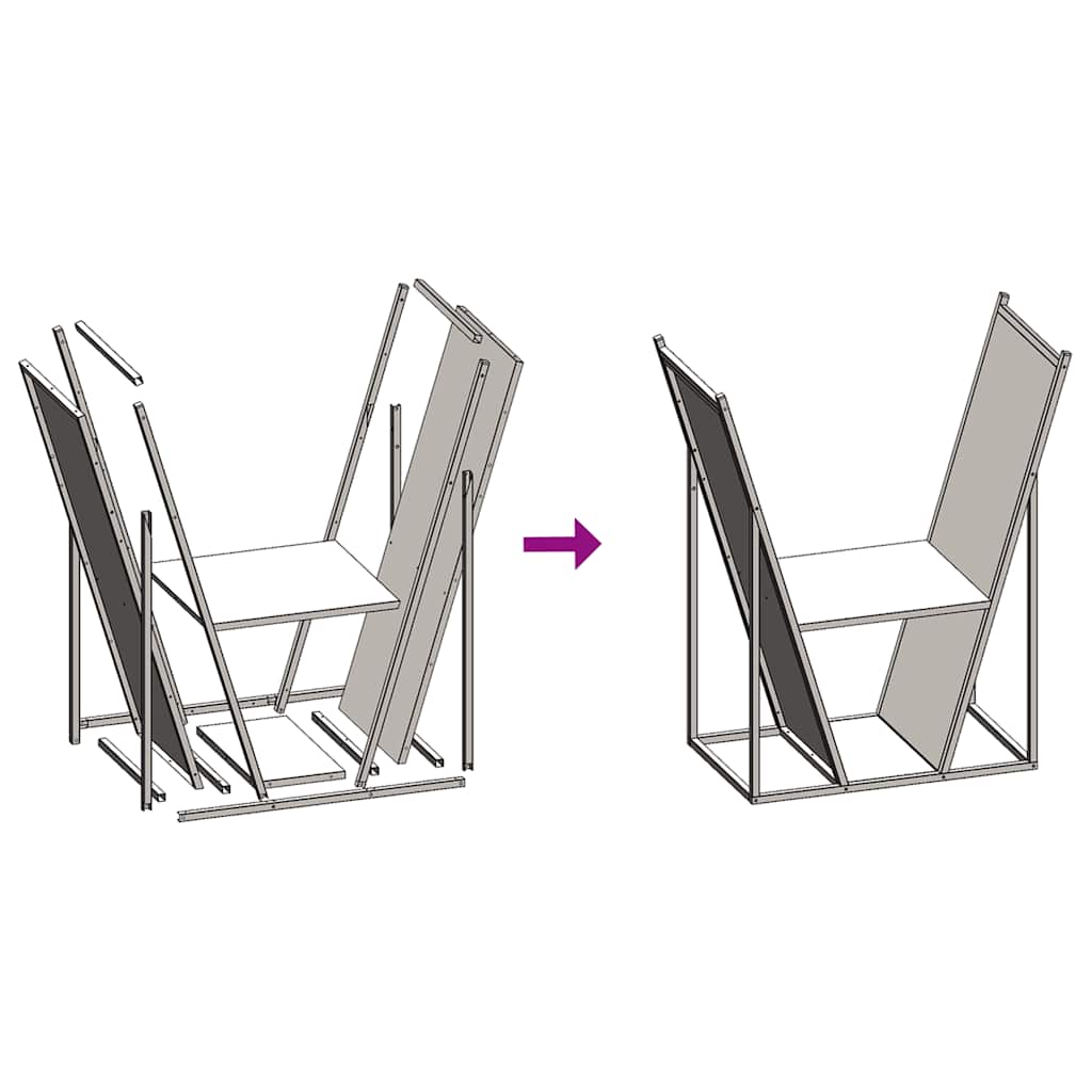 vidaXL Rastrelliera per Legna da Ardere Nera 69,5x35x81 cm