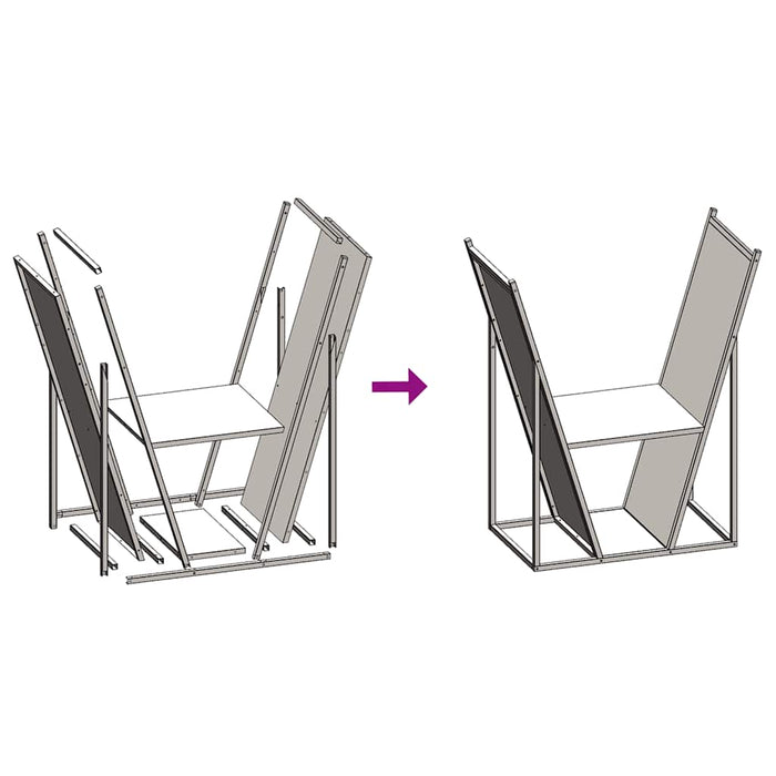 Rastrelliera per Legna da Ardere Nera 69,5x35x81 cm 864177