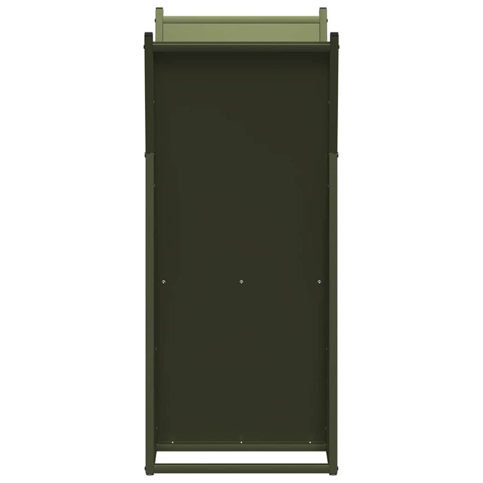 vidaXL Rastrelliera per Legna da Ardere Verde Oliva 69,5x35x81 cm