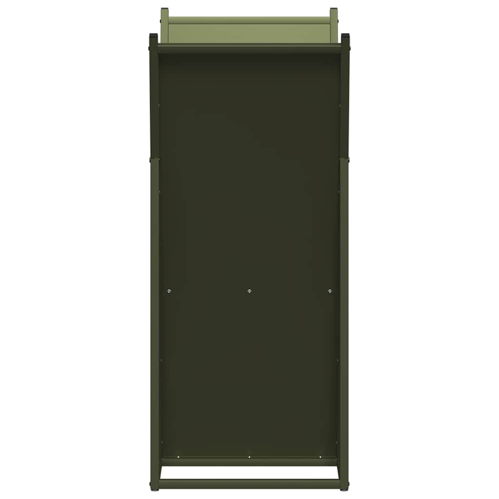 Rastrelliera per Legna da Ardere Verde Oliva 69,5x35x81 cm 864180