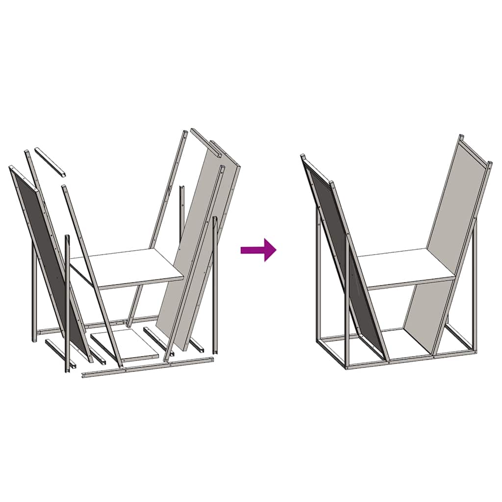 vidaXL Rastrelliera per Legna da Ardere Verde Oliva 69,5x35x81 cm