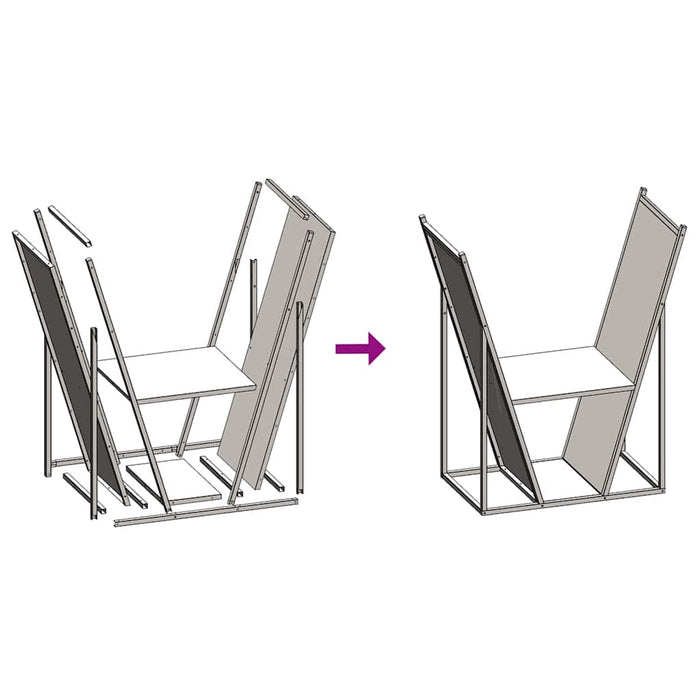 vidaXL Rastrelliera per Legna da Ardere Verde Oliva 69,5x35x81 cm