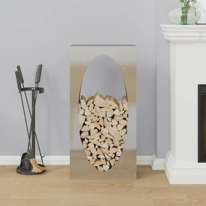 Rastrelliera per Legna da Ardere-Portalegna 50x23x100 cm in Acciaio Inox