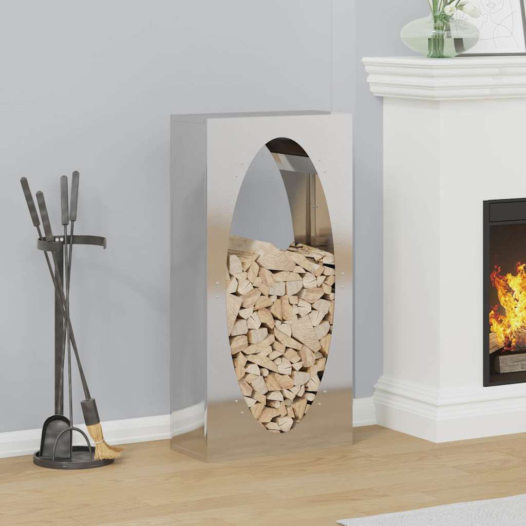 Rastrelliera per Legna da Ardere-Portalegna 50x23x100 cm in Acciaio Inox