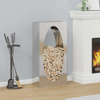 Rastrelliera per Legna da Ardere-Portalegna 50x23x100 cm in Acciaio Inox