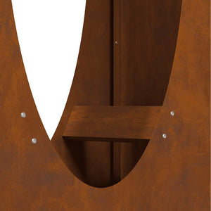 Rastrelliera per Legna da Ardere 50x23x100 cm in Acciaio Corten