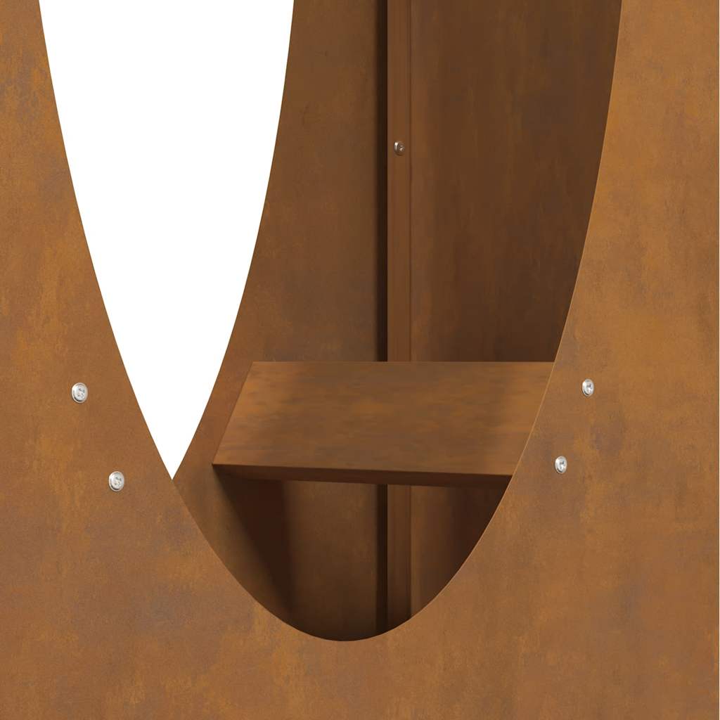 Rastrelliera per Legna da Ardere 50x23x100 cm in Acciaio Corten 864186
