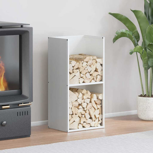 Rastrelliera per Legna da Ardere Bianca 40x30x80 cm 864188