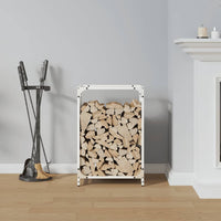 Rastrelliera per Legna da Ardere Bianca 44x28x65 cm 864196