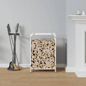 Rastrelliera per Legna da Ardere Bianca 44x28x65 cm 864196