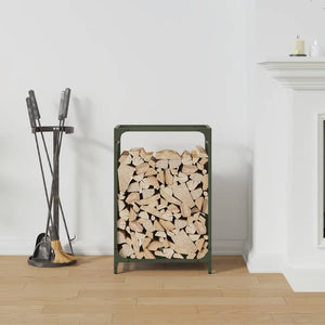 Rastrelliera per Legna da Ardere Verde Oliva 44x28x65 cm 864198