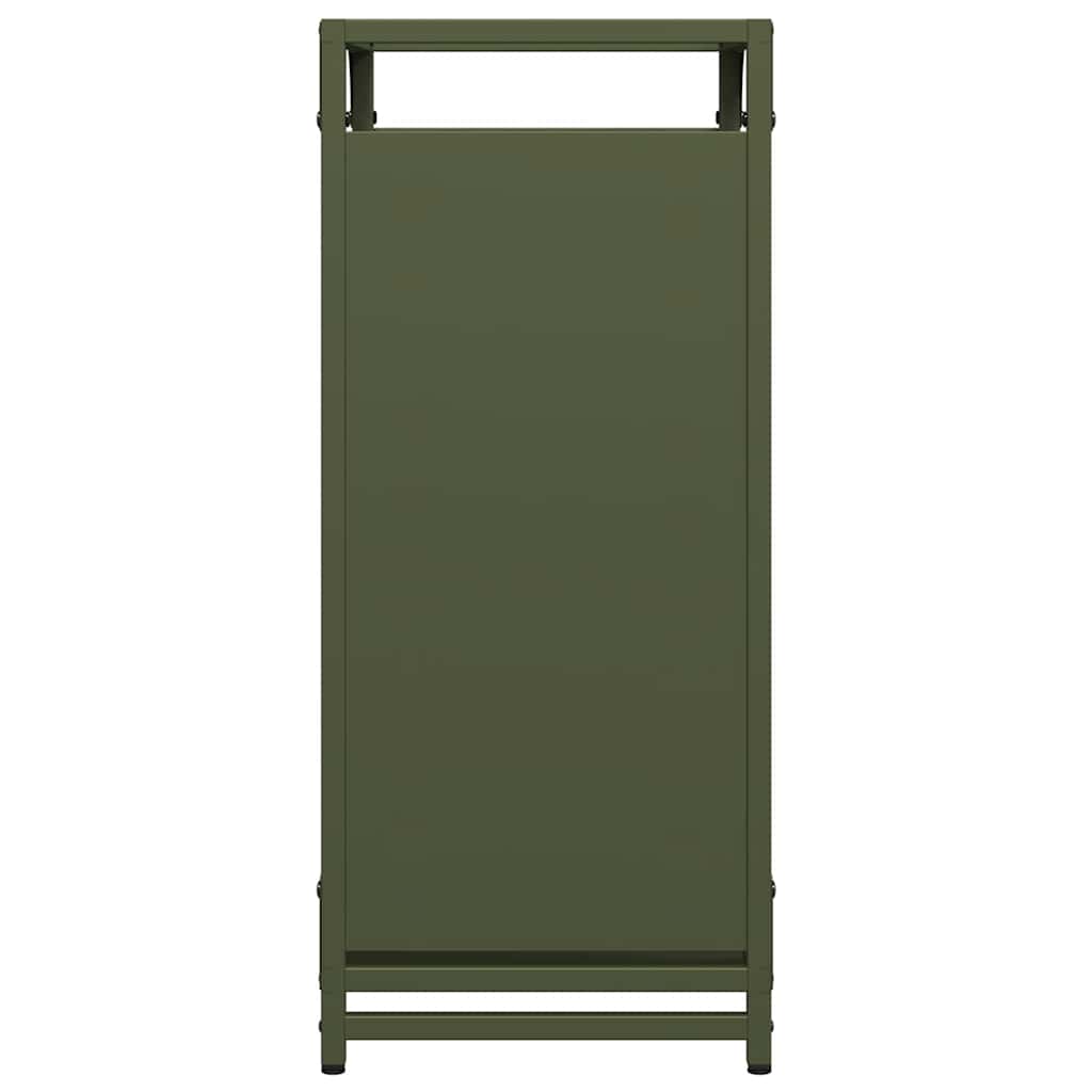 Rastrelliera per Legna da Ardere Verde Oliva 44x28x65 cm