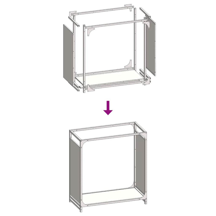 Rastrelliera per Legna da Ardere Bianca 60x28x65 cm 864200