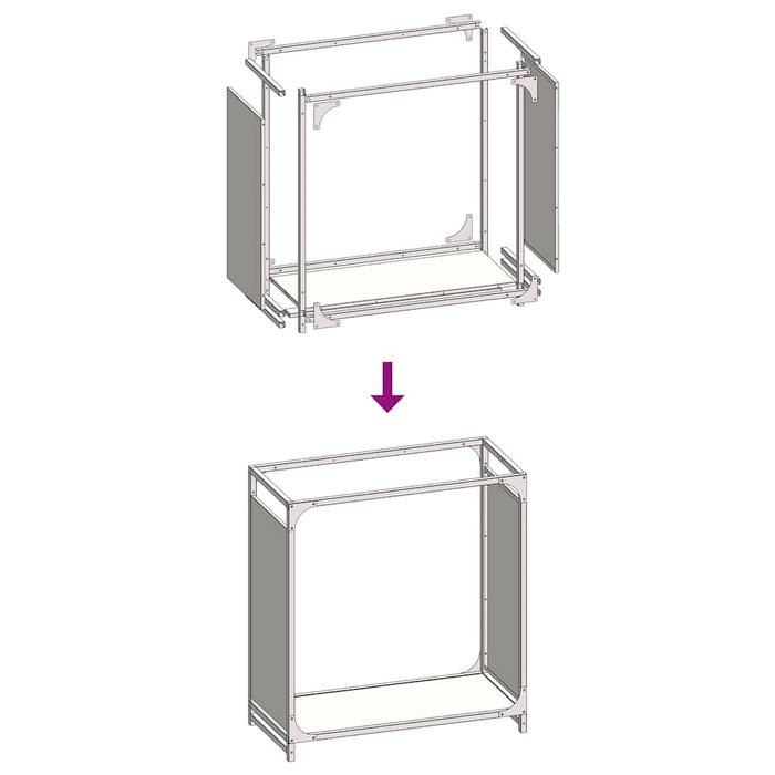 Rastrelliera per Legna da Ardere Antracite 60x28x65 cm 864201