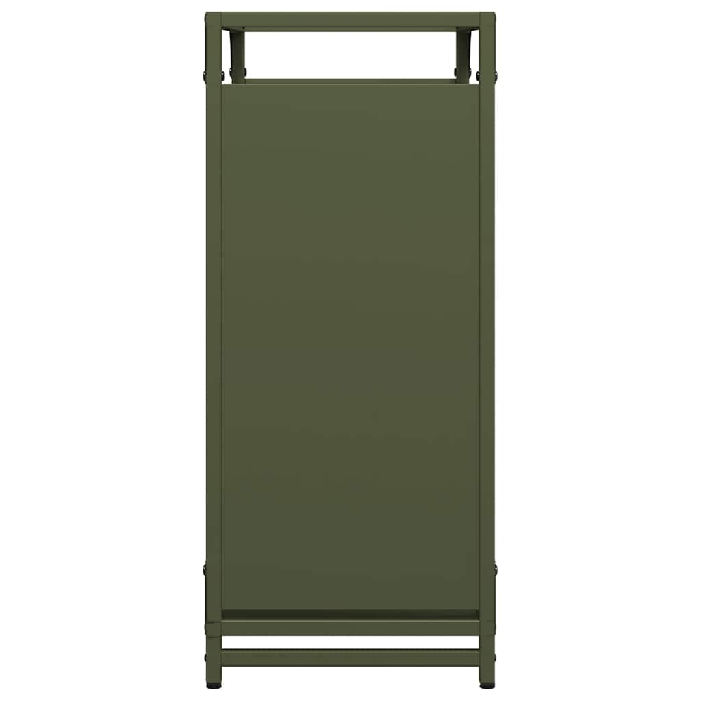 Rastrelliera per Legna da Ardere Verde Oliva 60x28x65 cm