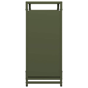 Rastrelliera per Legna da Ardere Verde Oliva 60x28x65 cm