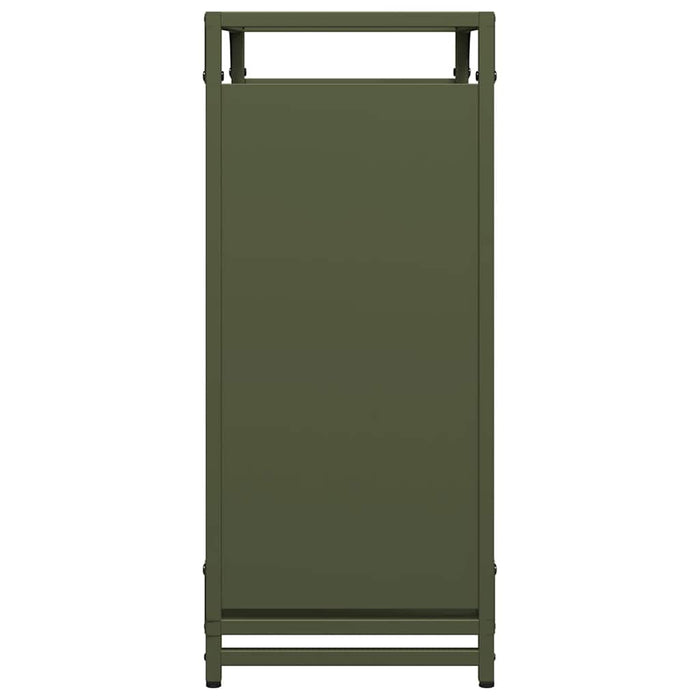 Rastrelliera per Legna da Ardere Verde Oliva 60x28x65 cm 864202