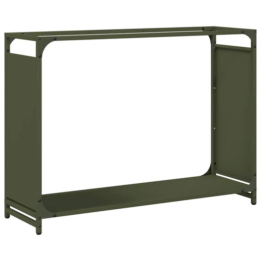 vidaXL Rastrelliera per Legna da Ardere Verde Oliva 90x28x65 cm