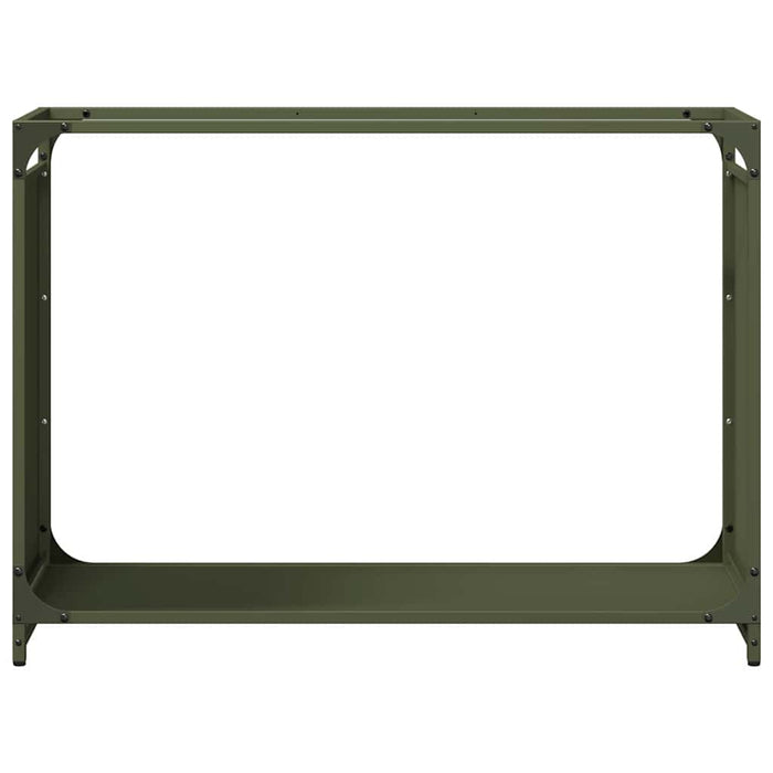 vidaXL Rastrelliera per Legna da Ardere Verde Oliva 90x28x65 cm