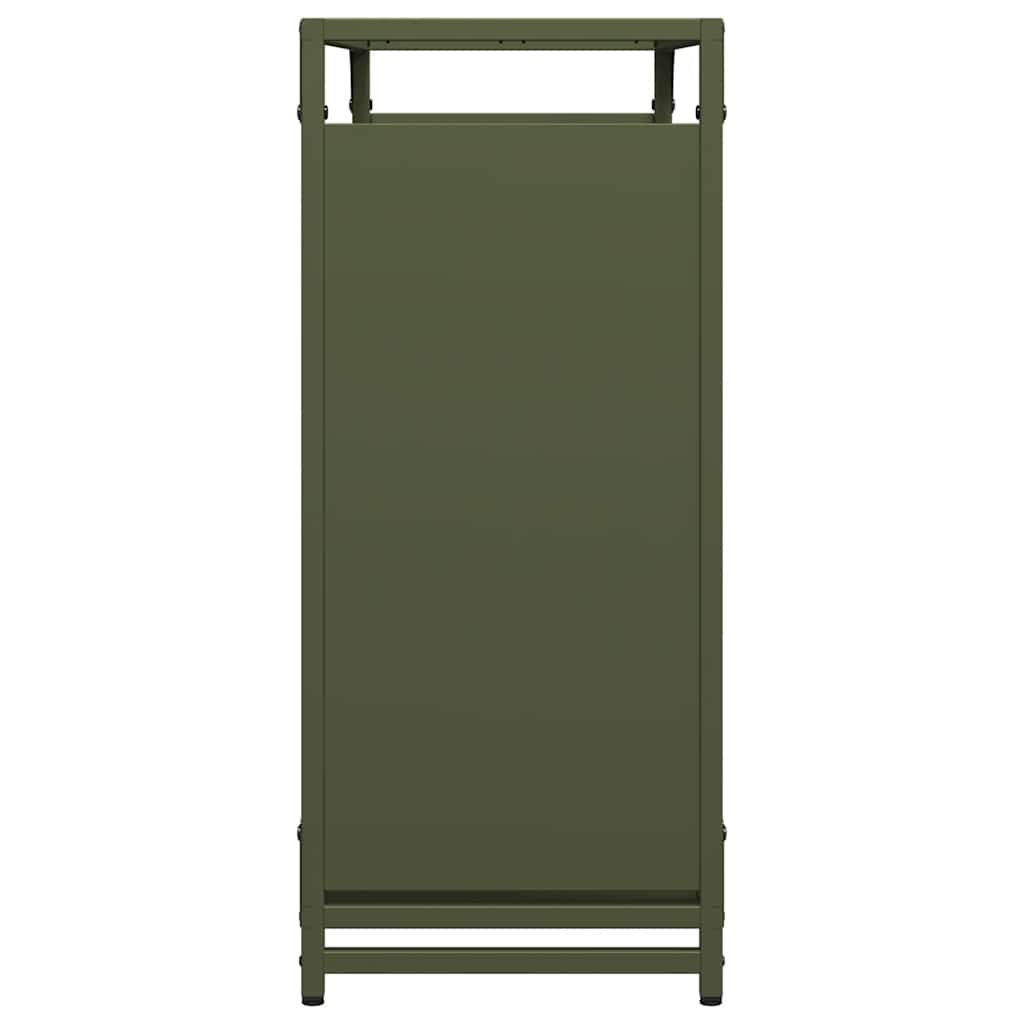 vidaXL Rastrelliera per Legna da Ardere Verde Oliva 90x28x65 cm