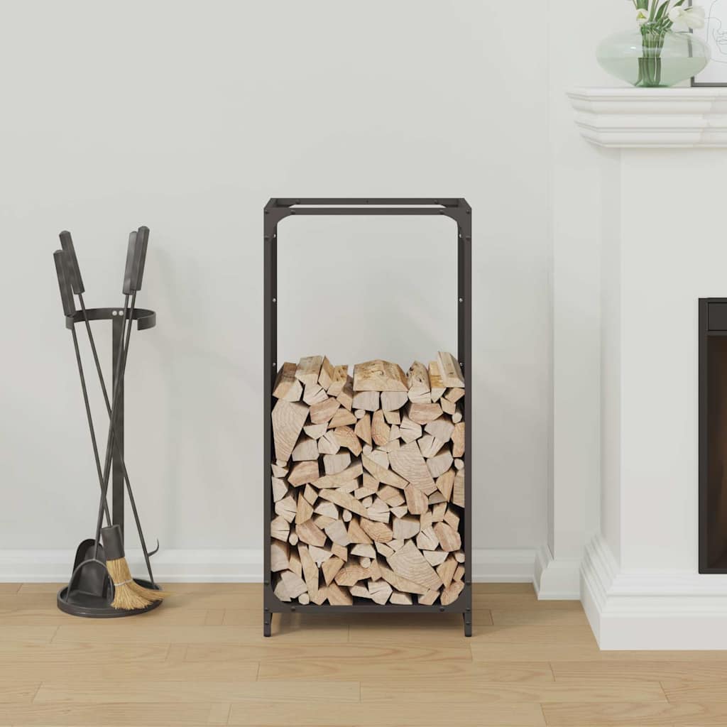 Rastrelliera per Legna da Ardere Nera 44x28x90 cm 864207