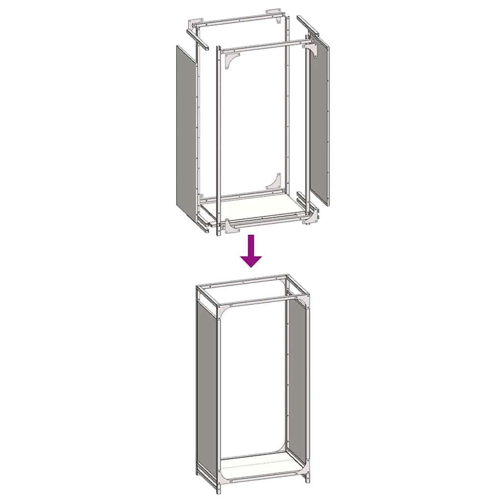 Rastrelliera per Legna da Ardere Nera 44x28x90 cm 864207