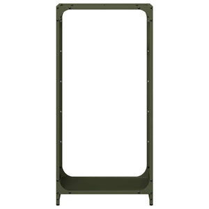 vidaXL Rastrelliera per Legna da Ardere Verde Oliva 44x28x90 cm