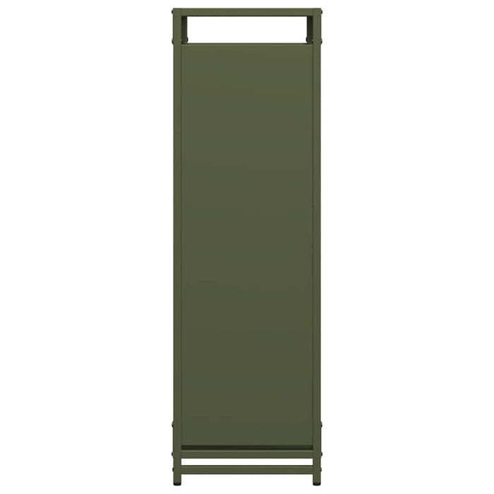 vidaXL Rastrelliera per Legna da Ardere Verde Oliva 44x28x90 cm