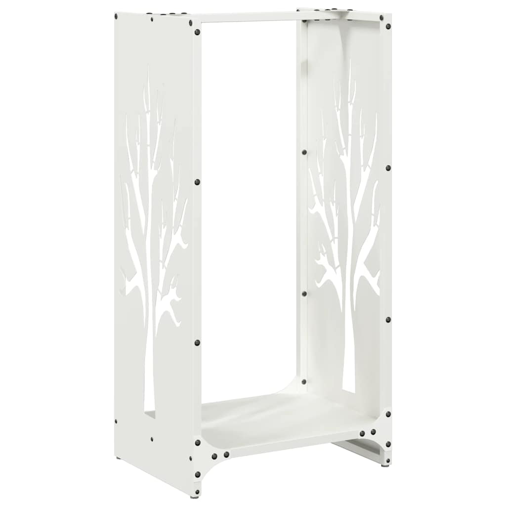 Rastrelliera per Legna da Ardere-Portalegna Bianca 40x30x80 cm 258561