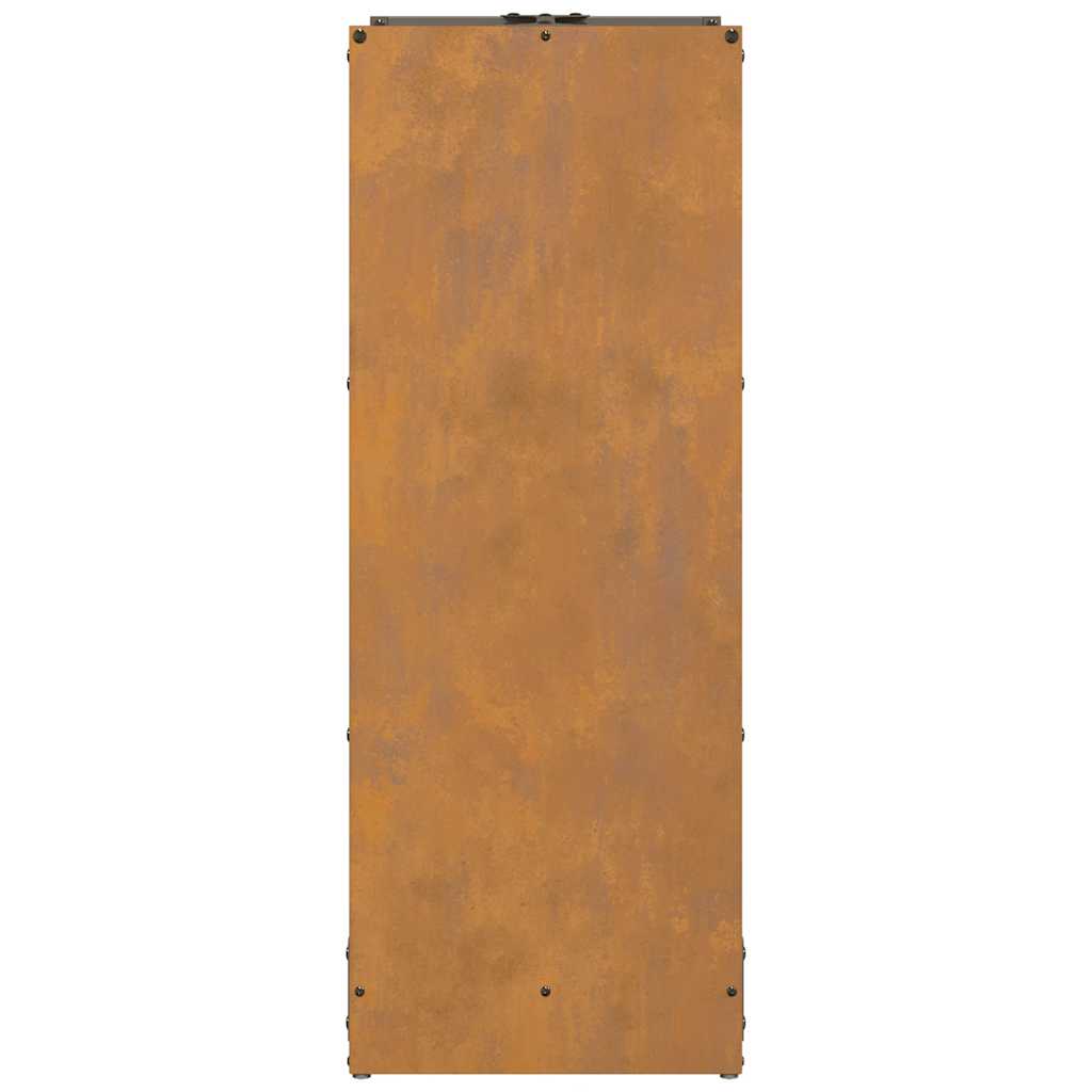 Rastrelliera per Legna da Ardere 40x30x80 cm in Acciaio Corten 864236