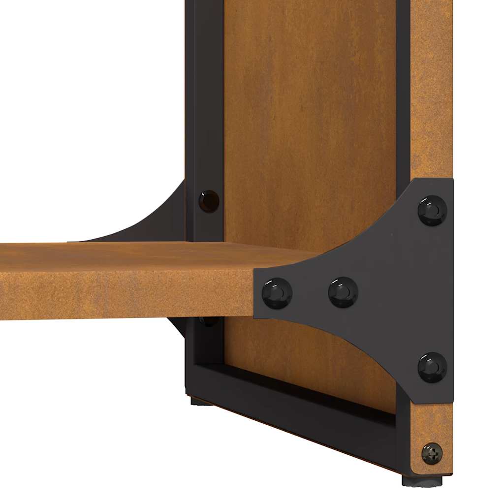 Rastrelliera per Legna da Ardere 40x30x80 cm in Acciaio Corten 864236