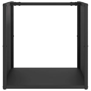 Rastrelliera per Legna da Ardere-Portalegna Nera 40x40x40 cm 178607