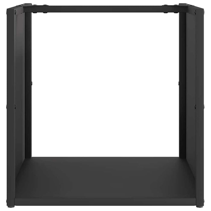 Rastrelliera per Legna da Ardere-Portalegna Nera 40x40x40 cm 178607