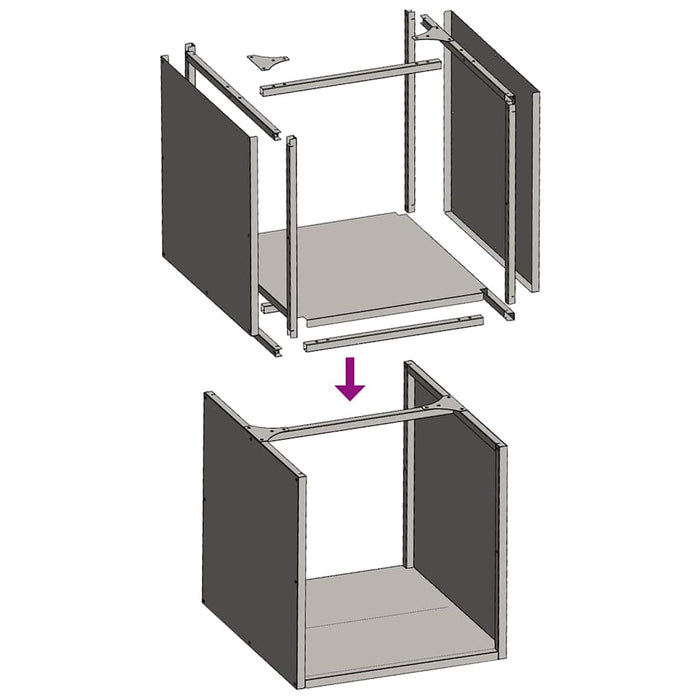 Rastrelliera per Legna da Ardere Antracite 40x40x40 cm 864239