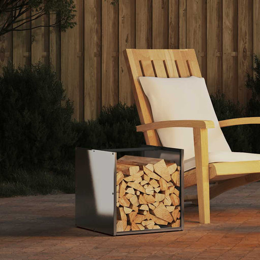 Rastrelliera per Legna da Ardere 40x40x40 cm in Acciaio Inox 864241