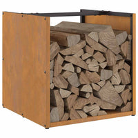 Rastrelliera per Legna da Ardere 40x40x40 cm in Acciaio Corten 864242