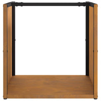 Rastrelliera per Legna da Ardere 40x40x40 cm in Acciaio Corten 864242