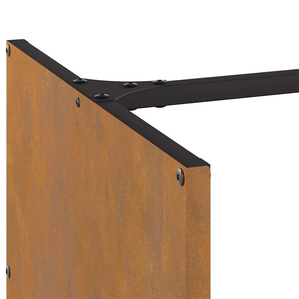 Rastrelliera per Legna da Ardere 40x40x40 cm in Acciaio Corten